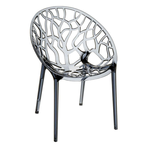 Crystal Arm Chair - Smoke Grey Transparent