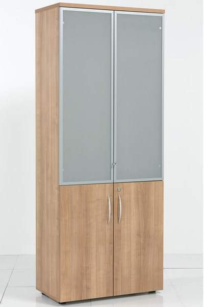 E Space High Cabinet Wood and Glass doors