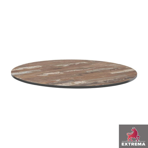 Extrema Table Top - Planked Vintage Wood - 69cm dia (Round)