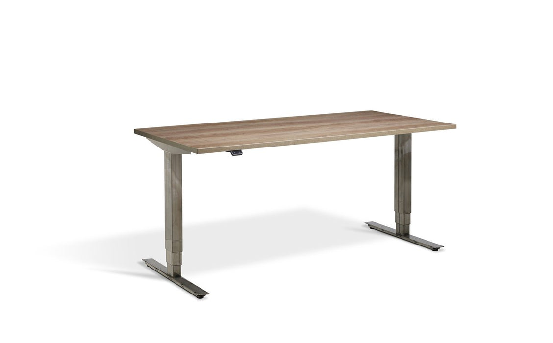 Forge Raw Steel Height Adjustable Desk - 700mm Wide