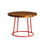 Max Coffee Table - Red Base - Rustic Solid Wood Top - 600Dia