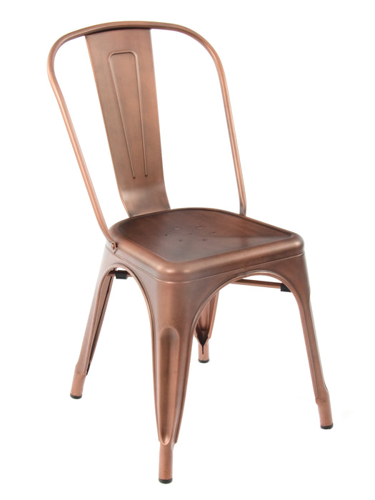 Paris Metal Side Chair Vintage Copper