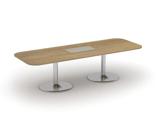 Kingston Tulip Leg Rectangular Boardroom Table With Glass Upstand