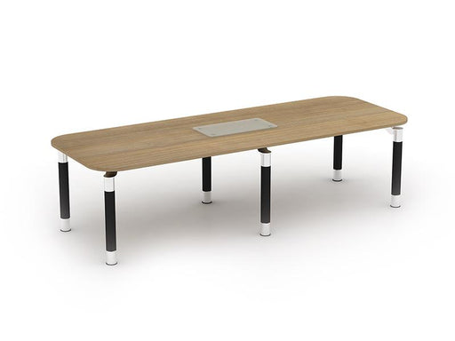 Kingston Metal Leg Rectangular Boardroom Table With Glass Upstand