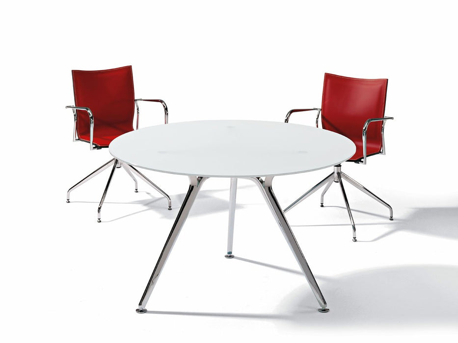 Arkitek Circular Clear Glass Meeting Table